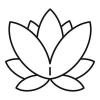 Zen lotus icon, outline style vector