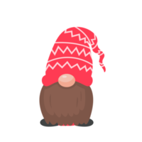 gnomo de navidad. un pequeño gnomo con un gorro de lana rojo. celebrar en navidad png