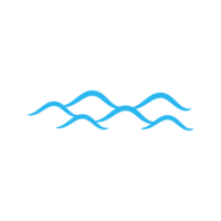 blauw watergolflijnpictogram in de zee png