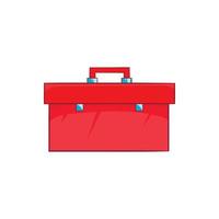 icono de caja roja cerrada en estilo de dibujos animados vector