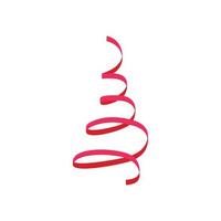 Red festive ribbon icon, flat style vector