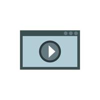 Video movie media player icon, flat style vector