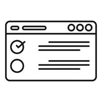 icono de lista de verificación web, estilo de esquema vector