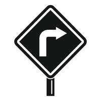 Road direction indicator icon, simple style vector
