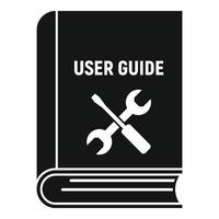 icono de libro de guía del usuario, estilo simple vector
