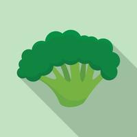 Fresh broccoli icon, flat style vector