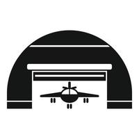 icono de hangar militar, estilo simple vector