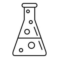 icono de matraz de mezcla química, estilo de contorno vector