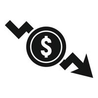 Drop down money icon, simple style vector