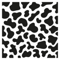 Black polka dot background of milk cow leather. png
