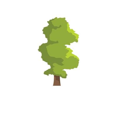 Alder tree icon, flat style