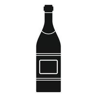 Open champagne bottle icon, simple style vector