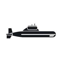 icono de submarino, estilo simple vector