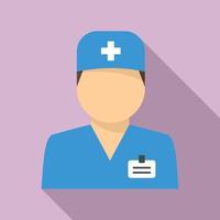 icono de médico de hospital, estilo plano vector