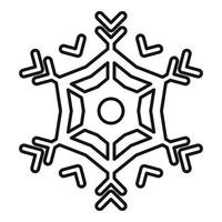 Merry snowflake icon, outline style vector