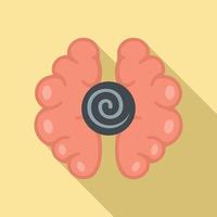 Brain hypnosis icon, flat style vector