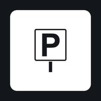 Parking sign icon, simple style vector