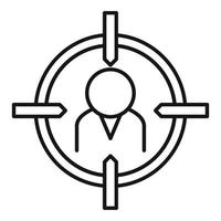 Talent worker target icon, outline style vector