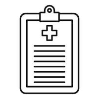 Medical patient clipboard icon, outline style vector