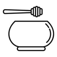 Homeopathy honey bowl icon, outline style vector