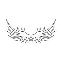 Wing icon, outline style vector