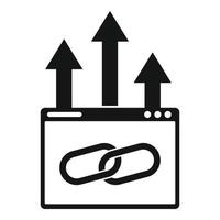 Upload backlink strategy icon, simple style vector