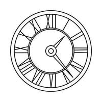 icono de reloj, estilo de esquema vector