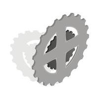 Bike chain star icon, isometric 3d style vector