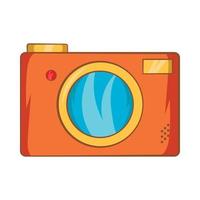 Retro photo camera icon, cartoon style vector