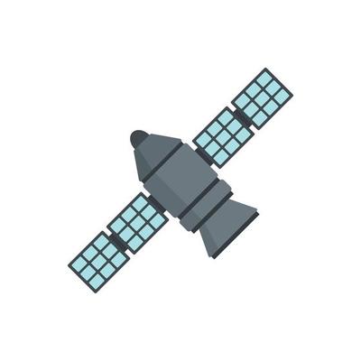 Astronomy space station icon, flat style