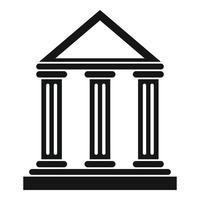 Bank building icon, simple style vector