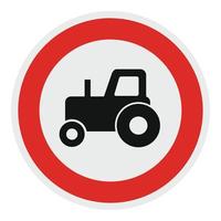 sin icono de tractor, estilo plano. vector