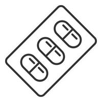 Pillpack capsule icon, outline style vector