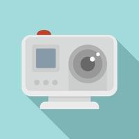 Modern action camera icon, flat style vector