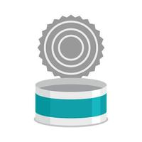 Open tin can icon, flat style vector