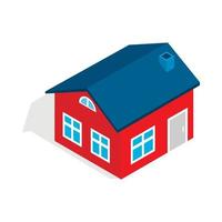 House with attic icon, isometric 3d style vector