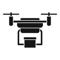 icono de entrega de drones de caja, estilo simple vector