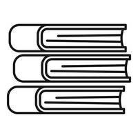 Book stack icon, outline style vector