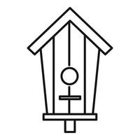 Tree trunk bird house icon, outline style vector