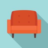 icono de sillón de cuero, estilo plano vector