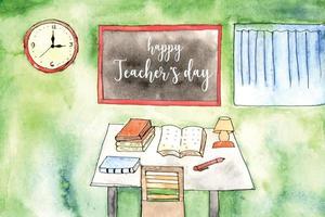 Teacher's day watercolor elements background vector