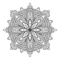 mandala dibujado a mano para colorear adultos vector