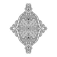 mandala dibujado a mano para colorear adultos vector