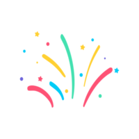 Confetti colorful rolls of paper Confetti floating from the birthday party fireworks png