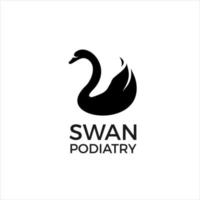 podiatry logo simple modern swan silhouette vector