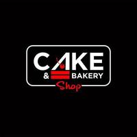 Bakery Logo Design Cake Typography Vector