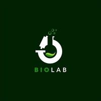 diseño de logotipo de laboratorio ciencia natural simple con vidrio y hojas para inspirarse vector