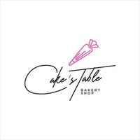 Feminine Bakery Logo Design Pastry Shop vector