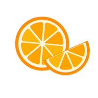 fruta de naranja dulce. las naranjas ricas en vitaminas se cortan en rodajas png