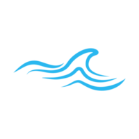 blue water wave line icon in the sea png